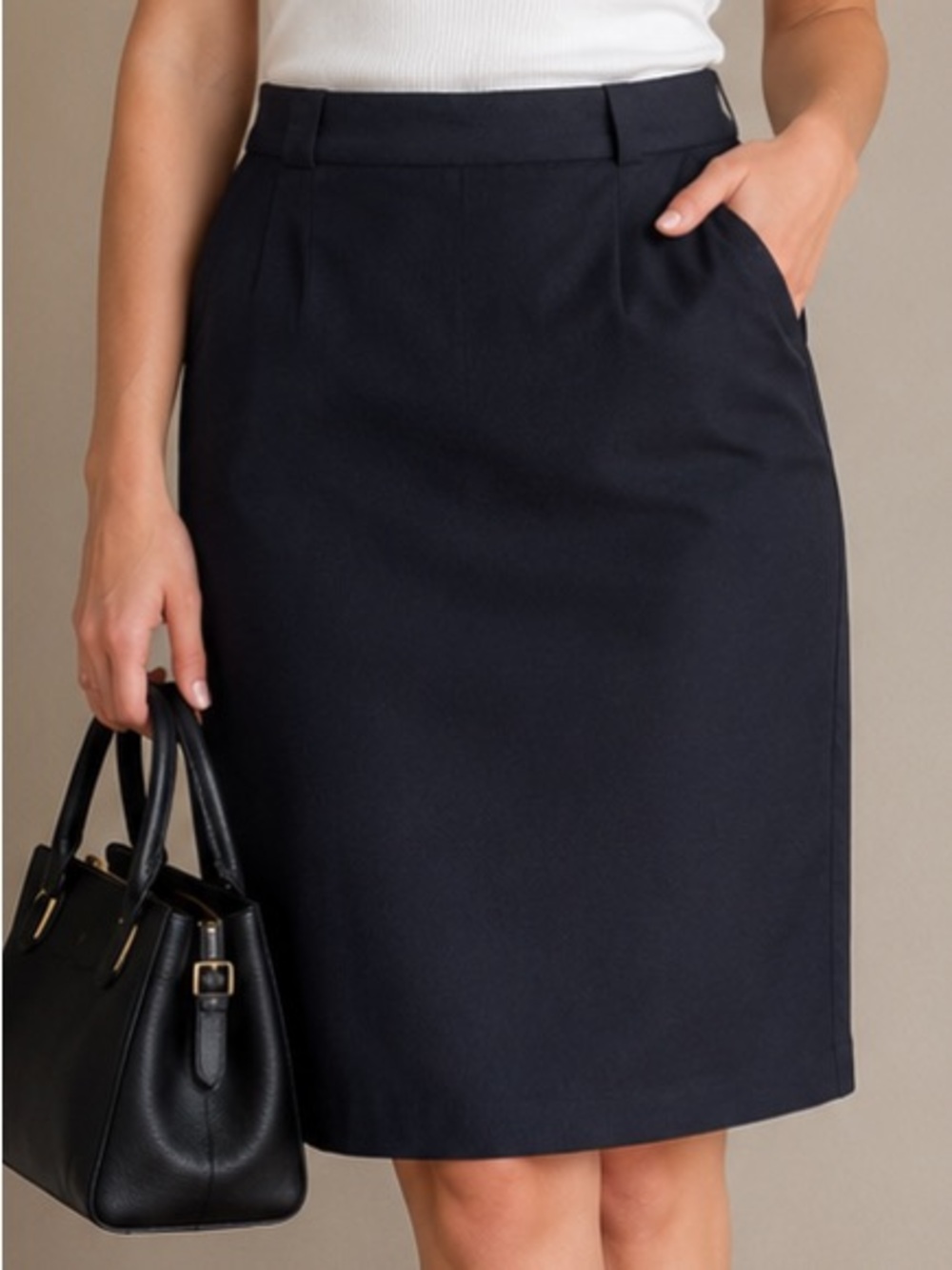 Wool Blend Skirt With Pockets